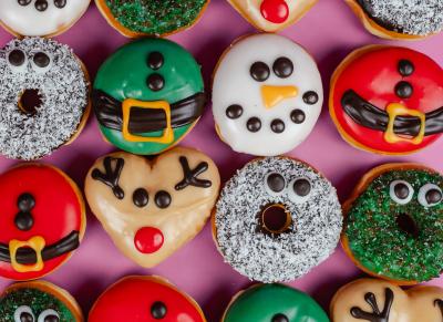 Collection of Holidays Donuts. 